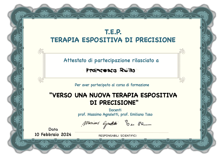 fac simile certificato presenza masterclass TEP